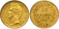 20 Franc Monarchie de Juillet (1830-1848) Or Louis-Philippe I (1773 -1850)
