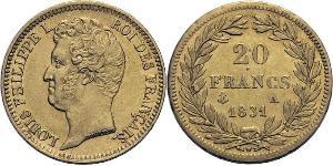 20 Franc Monarchie de Juillet (1830-1848) Or Louis-Philippe I (1773 -1850)