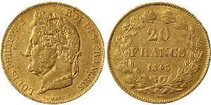 20 Franc Monarchie de Juillet (1830-1848) Or Louis-Philippe I (1773 -1850)