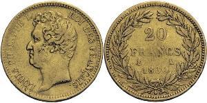 20 Franc Monarchie de Juillet (1830-1848) Or Louis-Philippe I (1773 -1850)