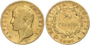 20 Franc Premier Empire (1804-1814) Or Napoléon Ier(1769 - 1821)