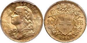 20 Franc Suisse Or 