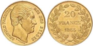 20 Franc Belgio Oro Leopoldo I del Belgio (1790-1865)