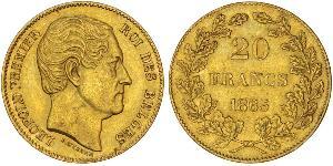 20 Franc Belgio Oro Leopoldo I del Belgio (1790-1865)