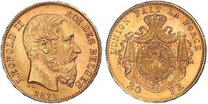 20 Franc Belgio Oro Leopold II (1835 - 1909)