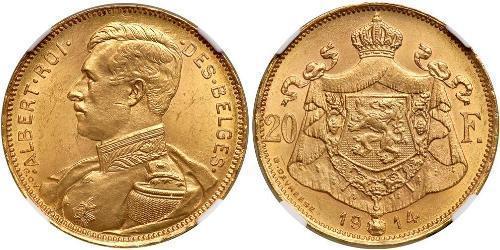 20 Franc Belgio Oro 