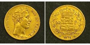 20 Franc Kingdom of France (1815-1830) Oro Carlo X di Francia (1757-1836)