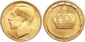 20 Franc Luxemburgo Oro Juan de Luxemburgo (1921 - )