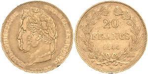 20 Franc Monarquía de Julio (1830-1848) Oro Luis Felipe I de Francia  (1773 -1850)