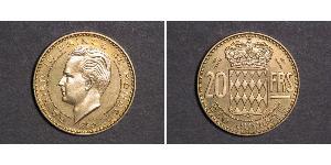 20 Franc Mónaco Oro Raniero III de Mónaco
