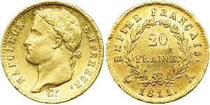 20 Franc Primer Imperio francés (1804-1814) Oro Napoleón Bonaparte(1769 - 1821)