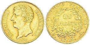 20 Franc Primer Imperio francés (1804-1814) Oro Napoleón Bonaparte(1769 - 1821)