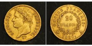 20 Franc Primer Imperio francés (1804-1814) Oro Napoleón Bonaparte(1769 - 1821)