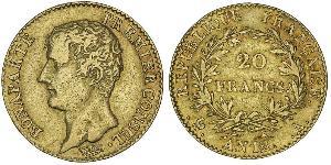 20 Franc Primo Impero francese (1804-1814) Oro Napoleone Bonaparte(1769 - 1821)