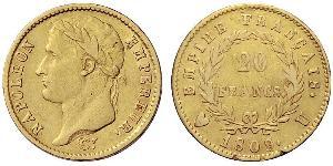 20 Franc Primo Impero francese (1804-1814) Oro Napoleone Bonaparte(1769 - 1821)