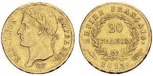 20 Franc Primo Impero francese (1804-1814) Oro Napoleone Bonaparte(1769 - 1821)