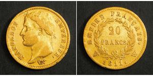 20 Franc Primo Impero francese (1804-1814) Oro Napoleone Bonaparte(1769 - 1821)