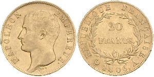 20 Franc Primo Impero francese (1804-1814) Oro Napoleone Bonaparte(1769 - 1821)