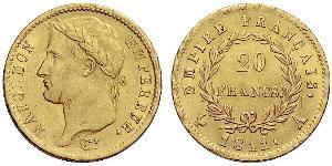 20 Franc Primo Impero francese (1804-1814) Oro Napoleone Bonaparte(1769 - 1821)