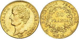 20 Franc Primo Impero francese (1804-1814) Oro Napoleone Bonaparte(1769 - 1821)