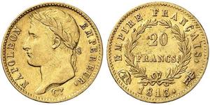 20 Franc Primo Impero francese (1804-1814) Oro Napoleone Bonaparte(1769 - 1821)