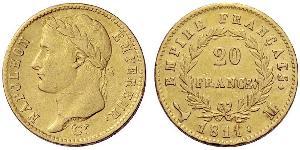 20 Franc Primo Impero francese (1804-1814) Oro Napoleone Bonaparte(1769 - 1821)