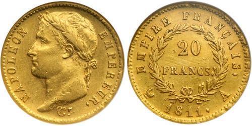 20 Franc Primo Impero francese (1804-1814) Oro Napoleone Bonaparte(1769 - 1821)