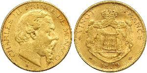 20 Franc Principato di Monaco Oro Carlo III di Monaco (1818-1889)