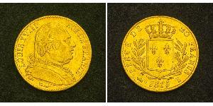 20 Franc Reino de Francia (1815-1830) Oro Luis XVIII de Francia (1755-1824)
