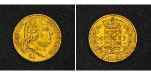 20 Franc Reino de Francia (1815-1830) Oro Luis XVIII de Francia (1755-1824)
