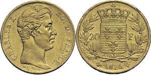 20 Franc Reino de Francia (1815-1830) Oro Carlos X de Francia (1757-1836)