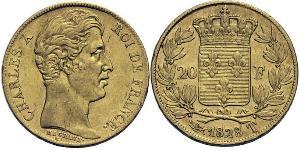 20 Franc Reino de Francia (1815-1830) Oro Carlos X de Francia (1757-1836)