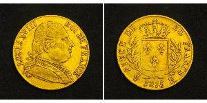20 Franc Reino de Francia (1815-1830) Oro Luis XVIII de Francia (1755-1824)