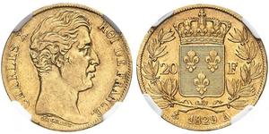 20 Franc Reino de Francia (1815-1830) Oro Carlos X de Francia (1757-1836)