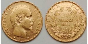 20 Franc Secondo Impero francese (1852-1870) Oro Napoleone III (1808-1873)
