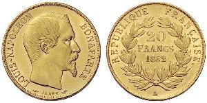 20 Franc Secondo Impero francese (1852-1870) Oro Napoleone III (1808-1873)