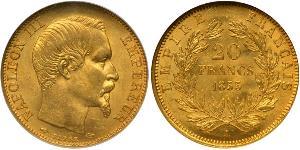20 Franc Secondo Impero francese (1852-1870) Oro Napoleone III (1808-1873)