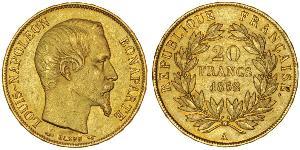 20 Franc Secondo Impero francese (1852-1870) Oro Napoleone III (1808-1873)