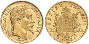20 Franc Secondo Impero francese (1852-1870) Oro Napoleone III (1808-1873)