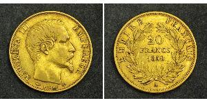 20 Franc Secondo Impero francese (1852-1870) Oro Napoleone III (1808-1873)