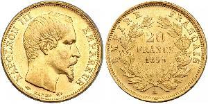 20 Franc Secondo Impero francese (1852-1870) Oro Napoleone III (1808-1873)