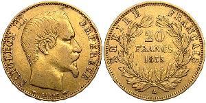 20 Franc Secondo Impero francese (1852-1870) Oro Napoleone III (1808-1873)