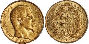 20 Franc Secondo Impero francese (1852-1870) Oro Napoleone III (1808-1873)