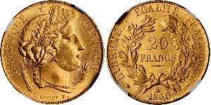 20 Franc Segunda República Francesa (1848-1852) Oro 