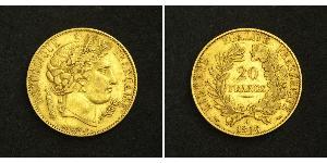 20 Franc Segunda República Francesa (1848-1852) Oro 