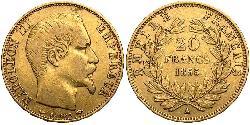 20 Franc Segundo Imperio francés (1852-1870) Oro Napoleon III (1808-1873)