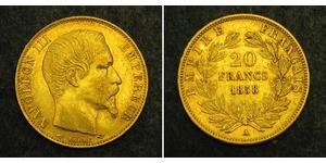 20 Franc Segundo Imperio francés (1852-1870) Oro Napoleon III (1808-1873)