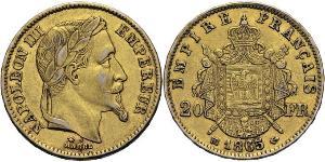20 Franc Segundo Imperio francés (1852-1870) Oro Napoleon III (1808-1873)