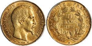 20 Franc Segundo Imperio francés (1852-1870) Oro Napoleon III (1808-1873)