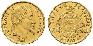 20 Franc Segundo Imperio francés (1852-1870) Oro Napoleon III (1808-1873)